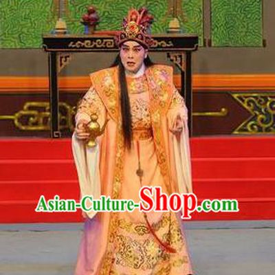 Southern Tang Emperor Chinese Guangdong Opera Young Male Apparels Costumes and Headpieces Traditional Cantonese Opera Lord Garment Monarch Li Yu Clothing