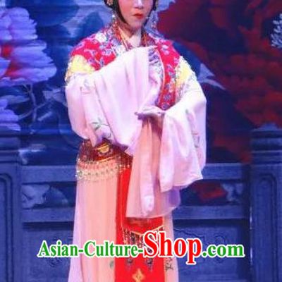 Chinese Cantonese Opera Actress Garment Southern Tang Emperor Costumes and Headdress Traditional Guangdong Opera Hua Tan Apparels Empress Zhou Dress
