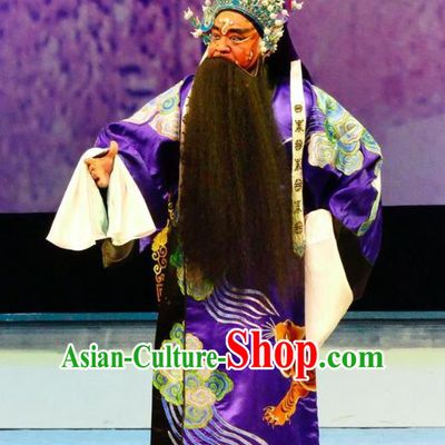 Hua Jian Ji Chinese Guangdong Opera General Apparels Costumes and Headpieces Traditional Cantonese Opera Jing Garment Elderly Male Clothing