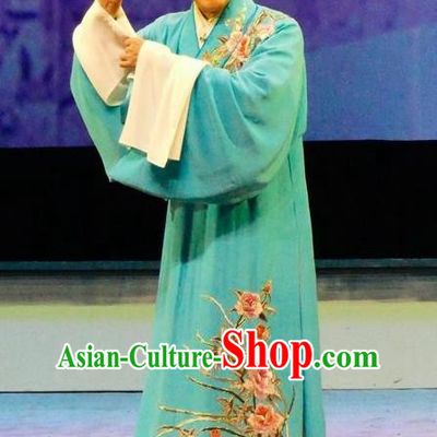 Hua Jian Ji Chinese Guangdong Opera Young Male Apparels Costumes and Headpieces Traditional Cantonese Opera Scholar Garment Xiaosheng Liang Yicang Clothing