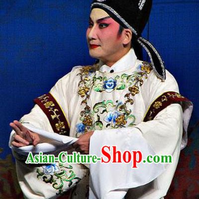 Meng Hui Tai Hu Chinese Guangdong Opera Scholar Fan Li Apparels Costumes and Headpieces Traditional Cantonese Opera Xiaosheng Garment Young Man Clothing
