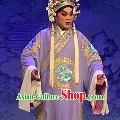 Story of the Violet Hairpin Chinese Guangdong Opera Noble Childe Apparels Costumes and Headpieces Traditional Cantonese Opera Young Male Garment Li Yi Clothing