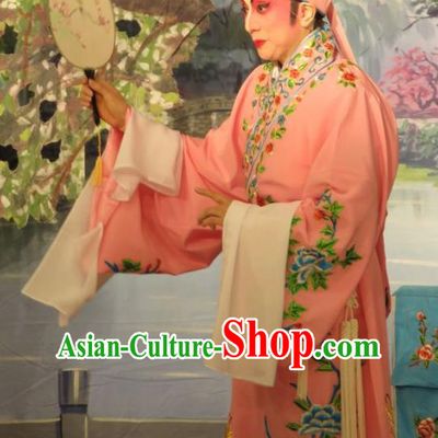 Hua Tian Ba Xi Chinese Guangdong Opera Gifted Youth Bian Ji Apparels Costumes and Headpieces Traditional Cantonese Opera Xiaosheng Garment Young Scholar Clothing