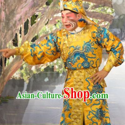 Hua Tian Ba Xi Chinese Guangdong Opera Local Despot Apparels Costumes and Headpieces Traditional Cantonese Opera Martial Male Garment Bully Zhou Tong Clothing