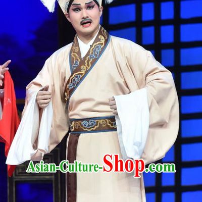 Hun Qian Zhu Ji Xiang Chinese Guangdong Opera Plebs Liu Zhuang Apparels Costumes and Headpieces Traditional Cantonese Opera Garment Civilian Male Clothing