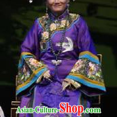 Chinese Cantonese Opera Elderly Female Garment Barwo Guild Costumes and Headdress Traditional Guangdong Opera Dame Apparels Laodan Dress