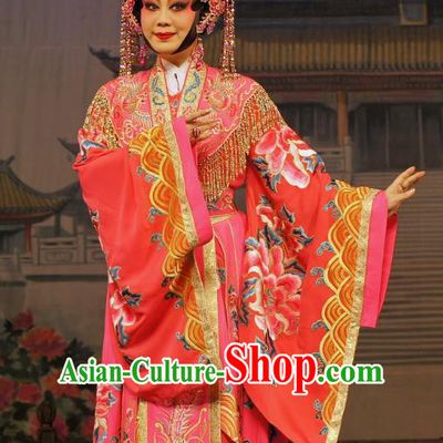 Chinese Cantonese Opera Actress Garment Diao Man Gong Zhu Gan Fu Ma Costumes and Headdress Traditional Guangdong Opera Princess Fengxia Apparels Diva Dress