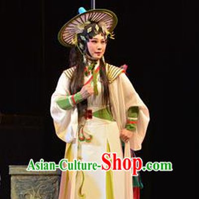 Chinese Cantonese Opera Young Lady Garment King of Nanyue Kingdom Costumes and Headdress Traditional Guangdong Opera Jin Di Apparels Village Girl Dress
