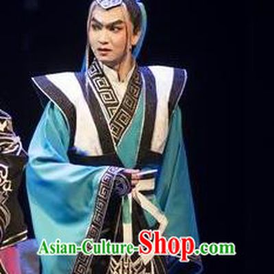 Fighting for the Great Tang Empire Chinese Guangdong Opera Young Male Apparels Costumes and Headpieces Traditional Cantonese Opera Swordsman Garment Qi Jin Clothing