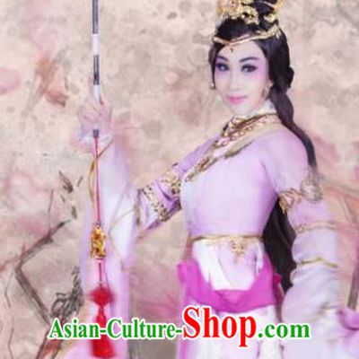 Chinese Cantonese Opera Martial Female Garment Fighting for the Great Tang Empire Costumes and Headdress Traditional Guangdong Opera Swordswoman Xiaoqi Apparels Dress