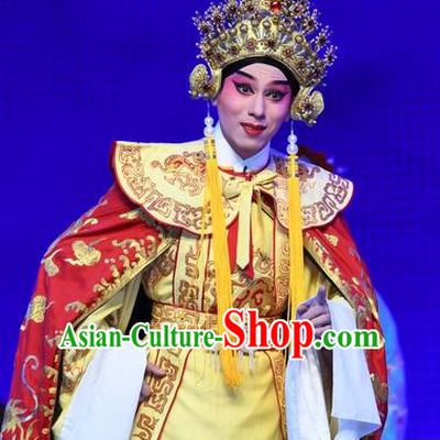 Chinese Guangdong Opera Imperial Emperor Song Apparels Costumes and Headpieces Traditional Cantonese Opera Young Male Garment Monarch Clothing