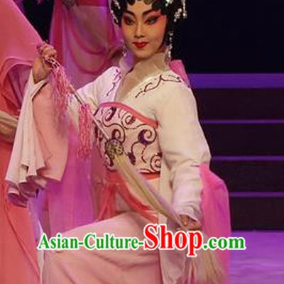 Chinese Cantonese Opera Xiaodan Garment The Lotus Lantern Costumes and Headdress Traditional Guangdong Opera Actress Apparels Goddess Dress