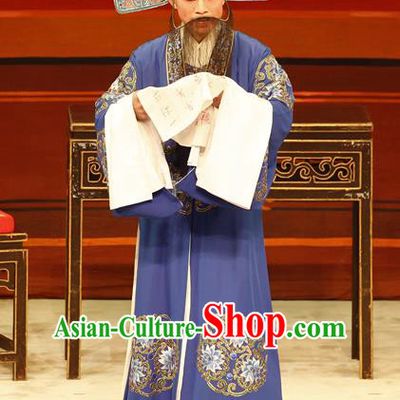 The Lotus Lantern Chinese Guangdong Opera Liu Yanchang Apparels Costumes and Headpieces Traditional Cantonese Opera Landlord Garment Elderly Male Clothing