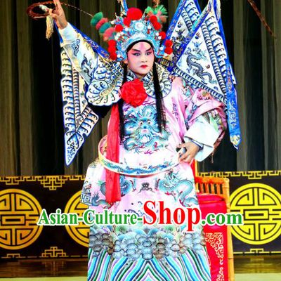 Qi Xing Temple Chinese Sichuan Opera Martial Male Yang Jiye Apparels Costumes and Headpieces Peking Opera Highlights General Kao Garment Young Male Clothing