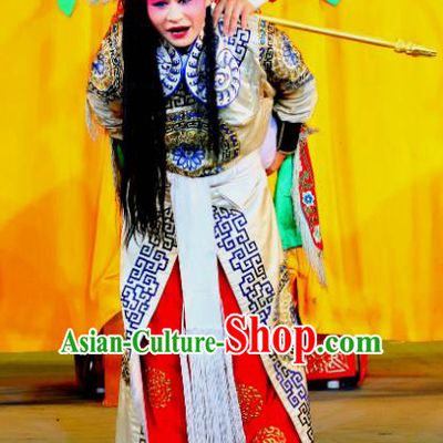 Qi Xing Temple Chinese Sichuan Opera Martial Male Apparels Costumes and Headpieces Peking Opera Highlights Wusheng Garment Soldier Yang Jiye Clothing