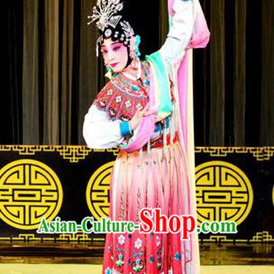 Chinese Sichuan Opera Goddess Garment Costumes and Hair Accessories Traditional Peking Opera Highlights Young Female Dress Hua Tan Apparels