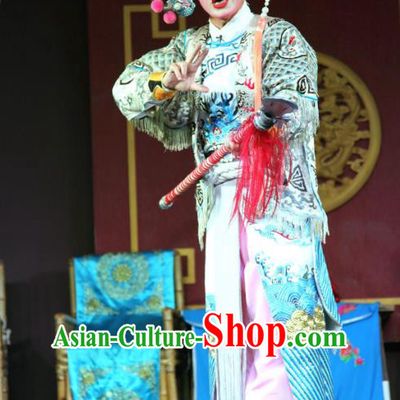 Feng Yi Pavilion Chinese Sichuan Opera Swordsman Lv Bu Apparels Costumes and Headpieces Peking Opera Highlights Wusheng Garment Martial Male Clothing