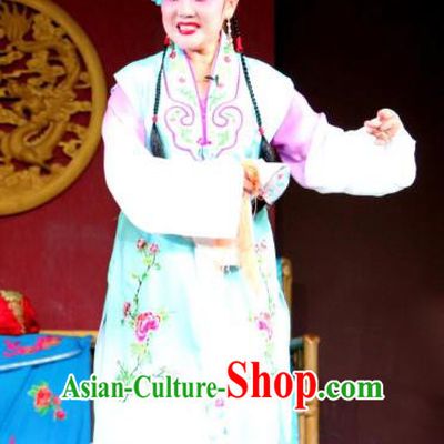 Chinese Sichuan Opera Highlights Servant Girl Garment Costumes and Headdress Feng Yi Pavilion Traditional Peking Opera Xiaodan Dress Young Lady Apparels