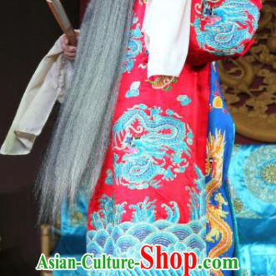 Feng Yi Pavilion Chinese Sichuan Opera Elderly Male Apparels Costumes and Headpieces Peking Opera Highlights Painted Role Garment Official Dong Zhuo Clothing