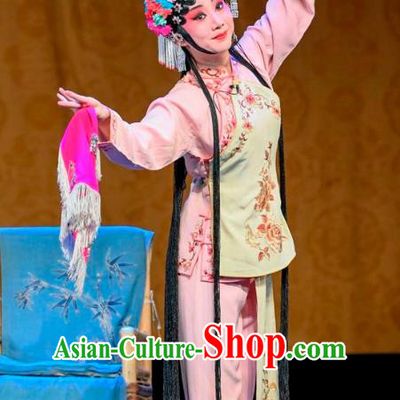 Chinese Sichuan Opera Highlights Diva Pan Jinlian Garment Costumes and Headdress Da Bing Traditional Peking Opera Actress Dress Hua Tan Apparels