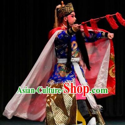 Wu Jia Po Chinese Sichuan Opera Lord Apparels Costumes and Headpieces Peking Opera Highlights Elderly Male Garment King Xue Pinggui Clothing