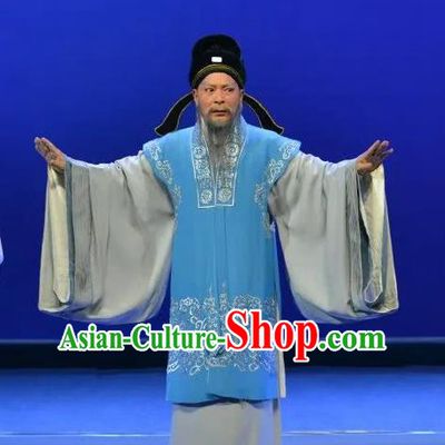 Search the College Chinese Guangdong Opera Laosheng Apparels Costumes and Headpieces Traditional Cantonese Opera Elderly Male Garment Rector Xie Bao Clothing
