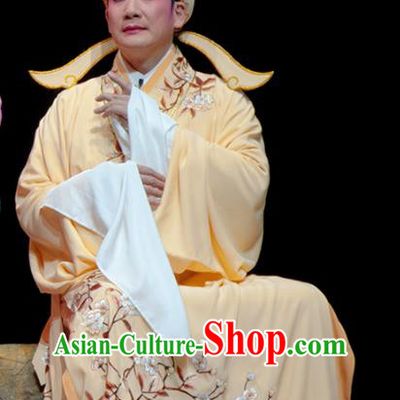 Search the College Chinese Guangdong Opera Xiaosheng Apparels Costumes and Headpieces Traditional Cantonese Opera Scholar Zhang Yimin Garment Niche Clothing