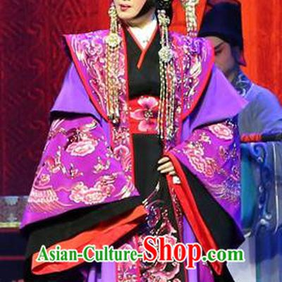 Chinese Cantonese Opera Queen Lv ZHi Garment Gao Emperor of Han Costumes and Headdress Traditional Guangdong Opera Young Female Apparels Empress Dress
