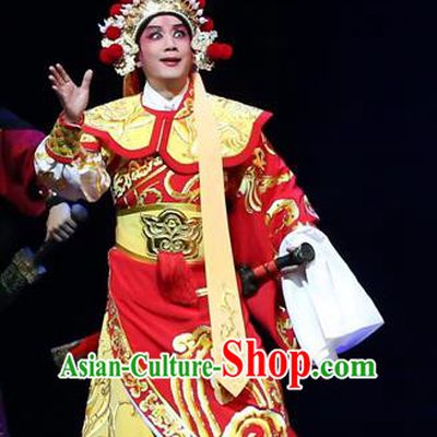 Gao Emperor of Han Chinese Guangdong Opera Lord Liu Bang Apparels Costumes and Headpieces Traditional Cantonese Opera Young Male Garment General Clothing