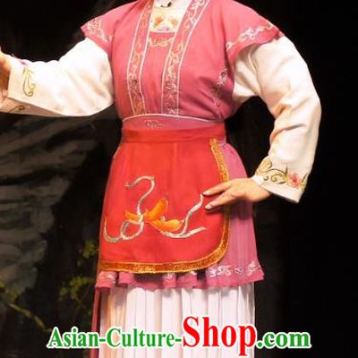 Chinese Cantonese Opera Xiaodan Garment Emperor and the Village Girl Costumes and Headdress Traditional Guangdong Opera Actress Apparels Village Girl Zhang Guilan Dress