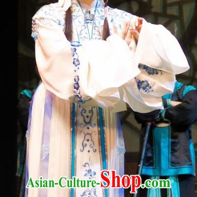 Chinese Cantonese Opera Distress Maiden Garment Emperor and the Village Girl Costumes and Headdress Traditional Guangdong Opera Actress Apparels Diva Zhang Guiying Dress