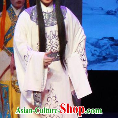 Goddess Luo Chinese Guangdong Opera Prince Cao Zhi Apparels Costumes and Headwear Traditional Cantonese Opera Xiaosheng Garment Young Male Clothing