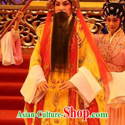 Yu Huang Deng Dian Chinese Guangdong Opera Elderly Male Apparels Costumes and Headwear Traditional Cantonese Opera Lord Garment Jade Emperor Clothing