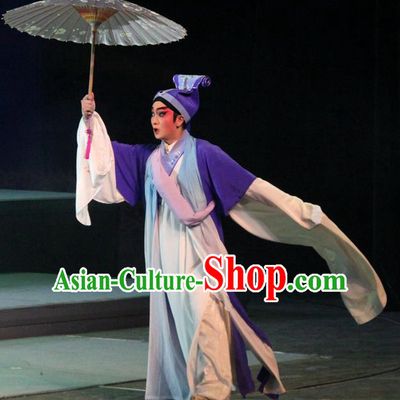 Qian Nv You Hun Chinese Guangdong Opera Young Male Apparels Costumes and Headwear Traditional Cantonese Opera Xiaosheng Garment Scholar Ning Caichen Clothing