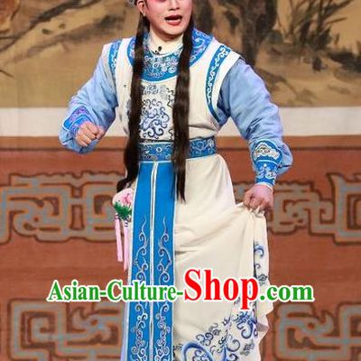 The Mad Monk by the Sea Chinese Guangdong Opera Xiaosheng Apparels Costumes and Headwear Traditional Cantonese Opera Young Male Garment Wu Xiaopeng Clothing