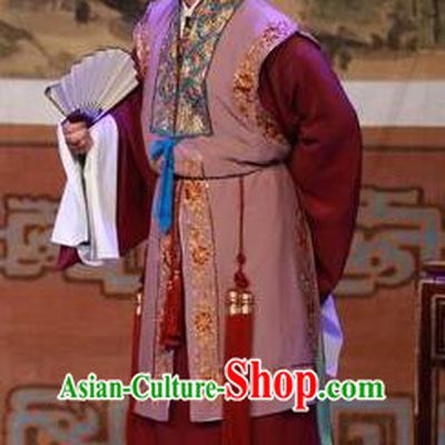 The Mad Monk by the Sea Chinese Guangdong Opera Rich Man Apparels Costumes and Headwear Traditional Cantonese Opera Merchant Garment Clothing