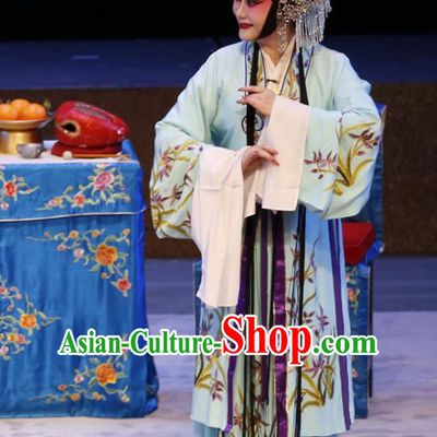 Chinese Cantonese Opera Young Woman Garment Ne Zha Hui Mu Costumes and Headdress Traditional Guangdong Opera Actress Apparels Diva Dress