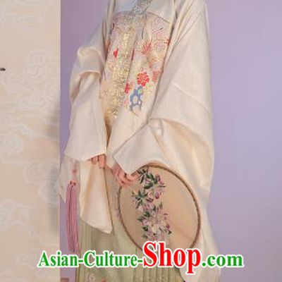 Chinese Traditional Ming Dynasty Historical Costumes Ancient Noble Female Hanfu Dress Apparels Blouse and Skirt Complete Set