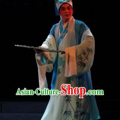 Zi Yun Chinese Guangdong Opera Scholar Wen Qing Apparels Costumes and Headwear Traditional Cantonese Opera Young Male Garment Niche Clothing