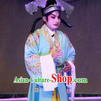 Escape from Banishment Chinese Guangdong Opera Young Male Apparels Costumes and Headwear Traditional Cantonese Opera Xiaosheng Garment Scholar Li Weile Clothing