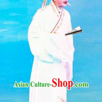 San Xiao Yin Yuan Chinese Guangdong Opera Xiaosheng Apparels Costumes and Headwear Traditional Cantonese Opera Gifted Youth Garment Scholar Tang Bohu Clothing