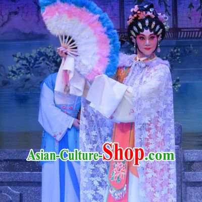 Chinese Cantonese Opera Hua Tan Garment Costumes and Headdress Traditional Guangdong Opera Actress Apparels Courtesan Xin Yaoqin Dress