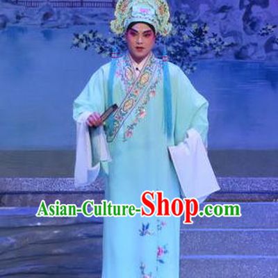 Chinese Guangdong Opera Young Male Zhu Zhong Apparels Costumes and Headwear Traditional Cantonese Opera Niche Garment Xiaosheng Clothing