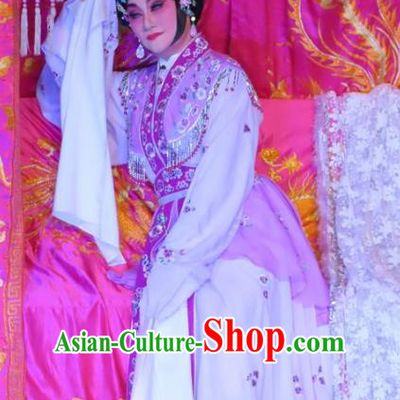 Chinese Cantonese Opera Courtesan Wang Meiniang Garment Costumes and Headdress Traditional Guangdong Opera Hua Tan Apparels Young Beauty Dress