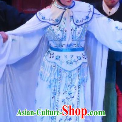 Chinese Cantonese Opera Young Beauty Garment Costumes and Headdress Traditional Guangdong Opera Courtesan Wang Meiniang Apparels Hua Tan Dress