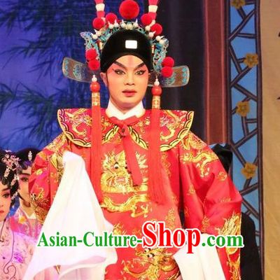 Chinese Guangdong Opera Prince Consort Apparels Costumes and Headwear Traditional Cantonese Opera Young Male Garment Childe Guo Ai Clothing