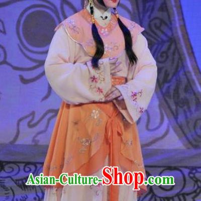 Chinese Cantonese Opera Xiaodan Garment The Sword Costumes and Headdress Traditional Guangdong Opera Actress Apparels Young Beauty Dress