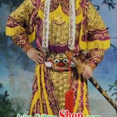 The Sword Chinese Guangdong Opera Soldier Apparels Costumes and Headwear Traditional Cantonese Opera Garment General Armor Clothing