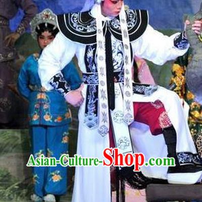 The Sword Chinese Guangdong Opera Swordsman Apparels Costumes and Headwear Traditional Cantonese Opera Wusheng Garment Martial Male Clothing