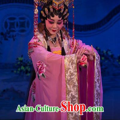 Chinese Cantonese Opera Empress Garment Wu Suo Dong Gong Costumes and Headdress Traditional Guangdong Opera Young Woman Apparels Queen Dress